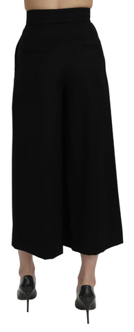 Black high waist wide leg cropped pants by Dolce & Gabbana, showcasing a stylish and modern fit with tailored details.