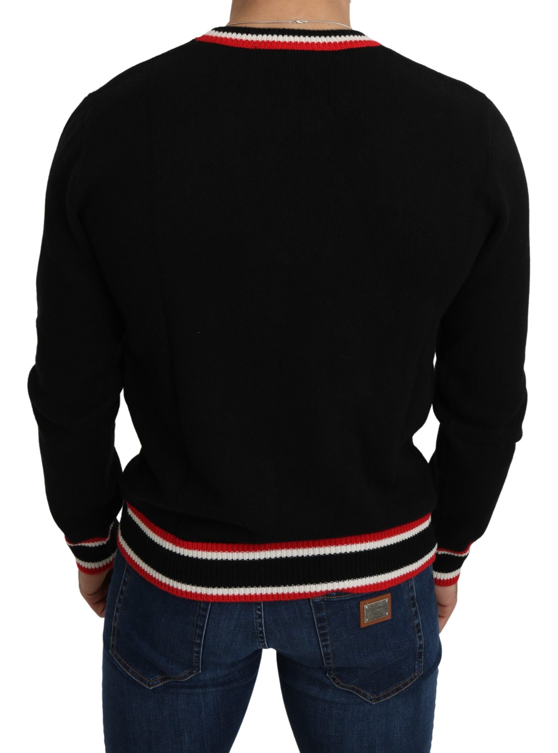 Black cashmere pig of the year pullover sweater by Dolce & Gabbana, featuring a cozy, stylish knit design.
