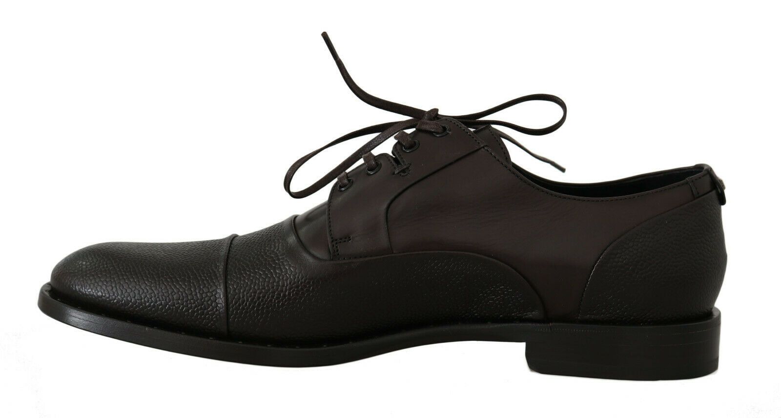 Brown leather lace-up men's dress shoes by Dolce & Gabbana, showcasing polished finish and classic design.