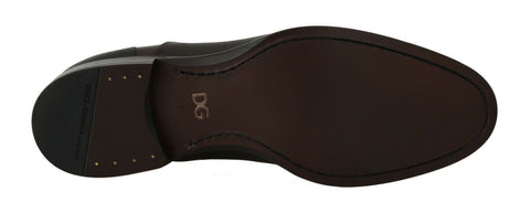 Brown leather lace-up dress shoes for men by Dolce & Gabbana, showcasing polished leather and classic design.