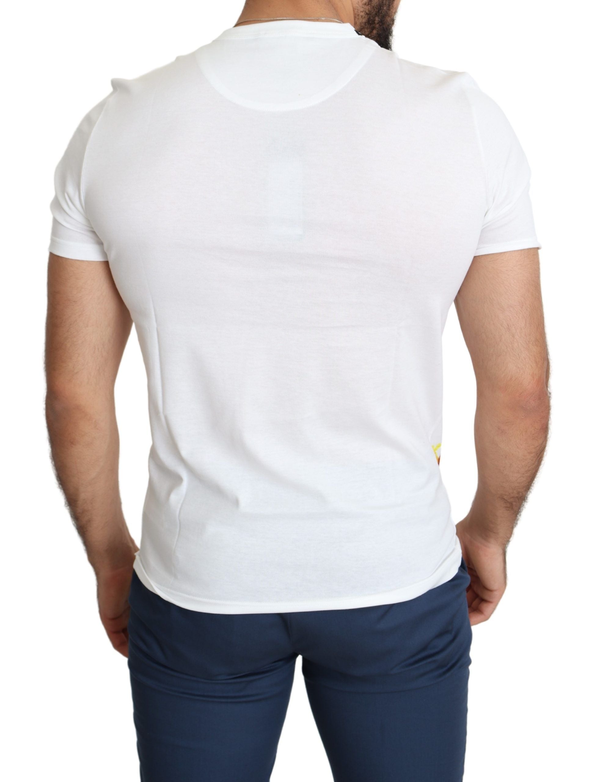 White Dolce & Gabbana Saint Valentine print cotton men's T-shirt with graphic design and short sleeves.