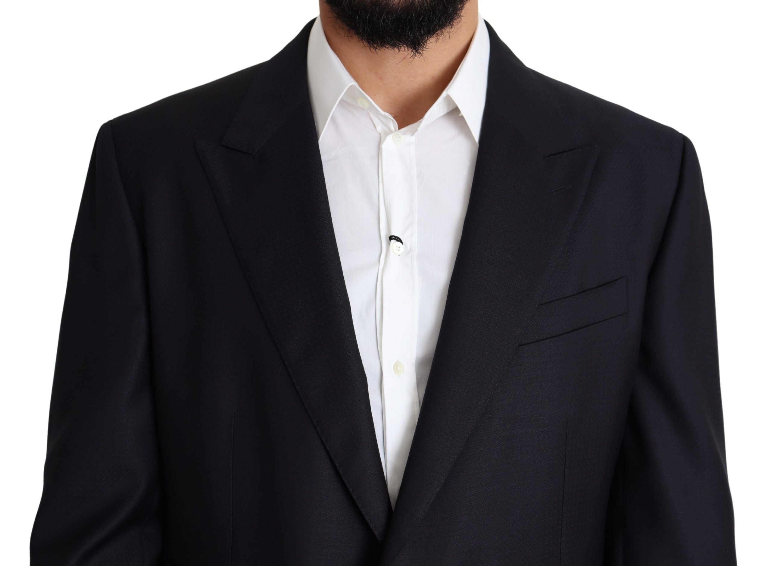 Black wool single-breasted Napoli blazer by Dolce & Gabbana, tailored fit with notch lapels and button closure.