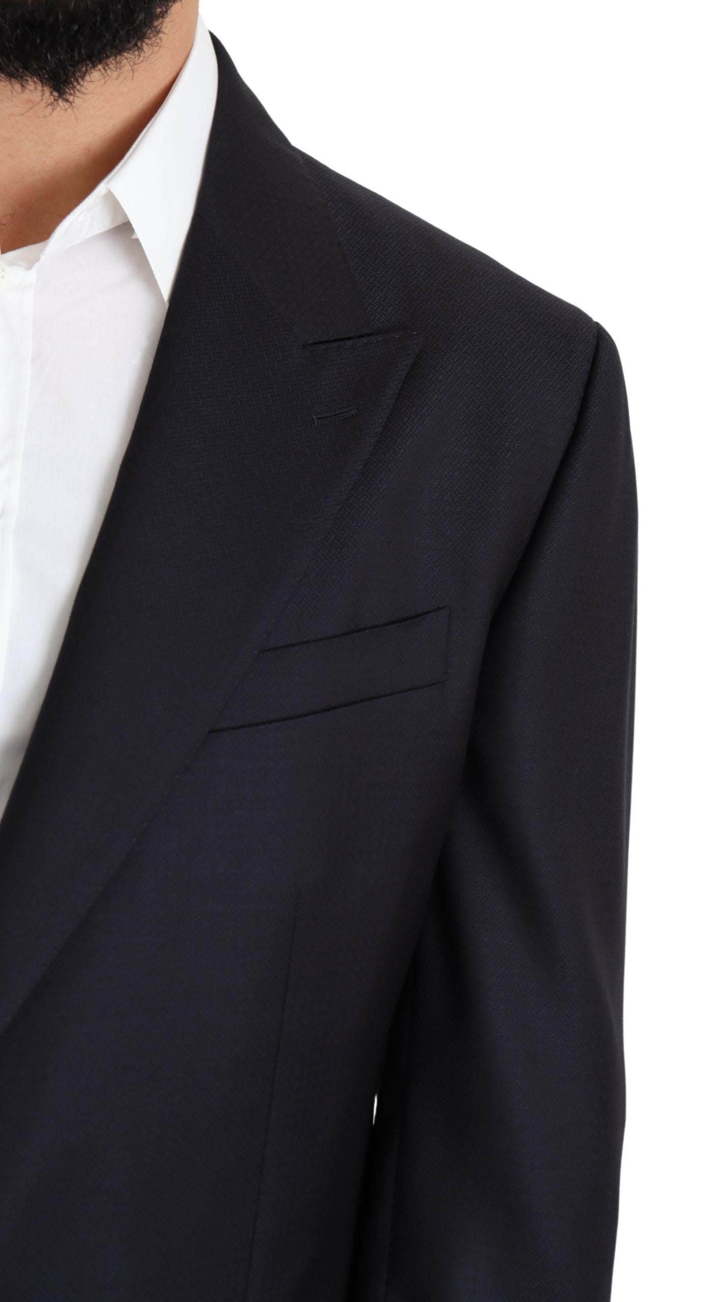 Black wool single-breasted Napoli blazer by Dolce & Gabbana, tailored fit with notch lapels and button closure.