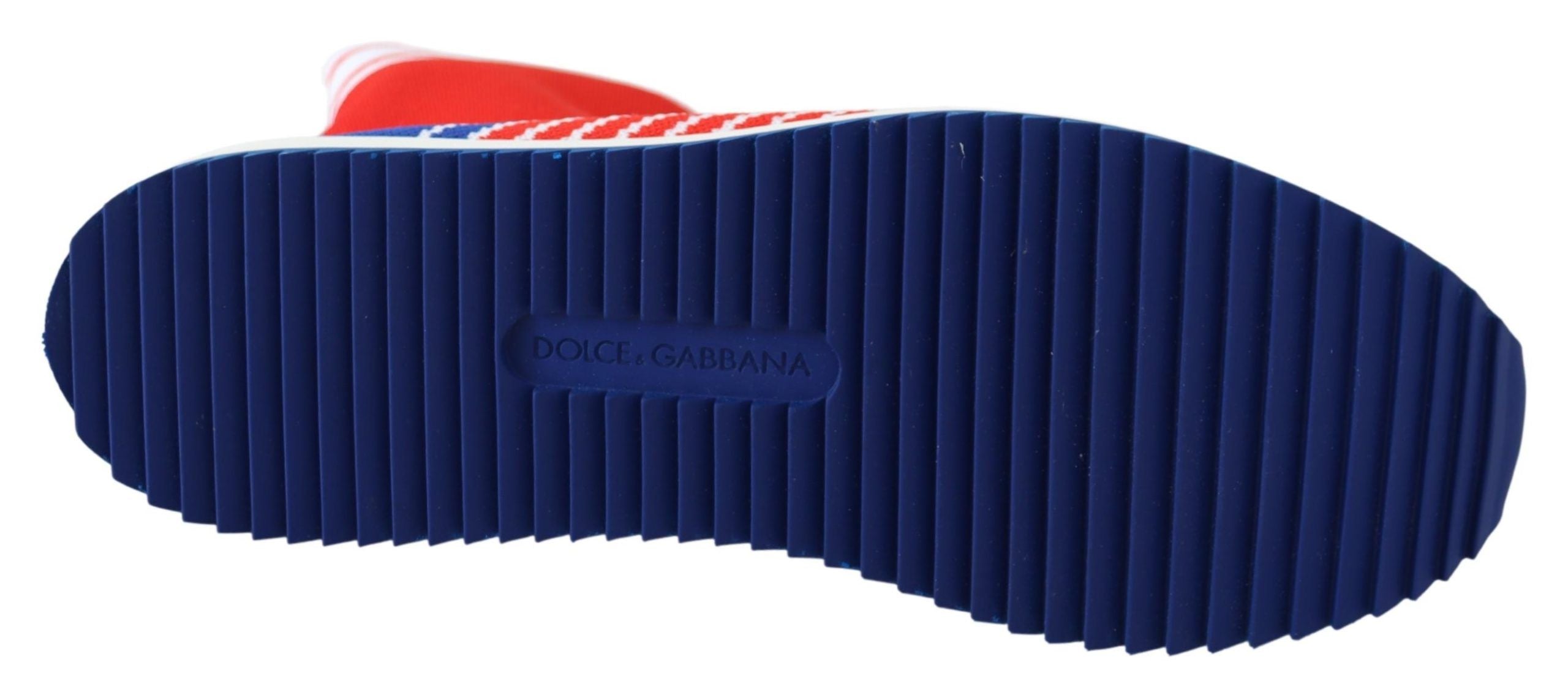 Dolce & Gabbana Sorrento Logo sneakers with blue and red accents, featuring branded socks shoes design.