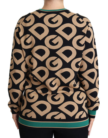 Multicolor DG Mania wool crewneck sweater by Dolce & Gabbana, featuring vibrant knit design and classic fit.