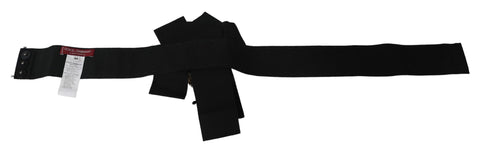 Black crystal brooch and wide Wai SATORIA belt by Dolce & Gabbana, with intricate designs and sparkling crystal accents.
