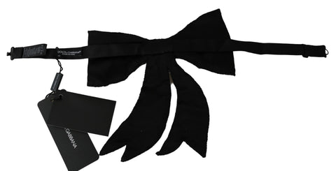 Silver tone 100% silk crystal-embellished women's bowtie by Dolce & Gabbana, showcasing elegant fabric and sparkling details.