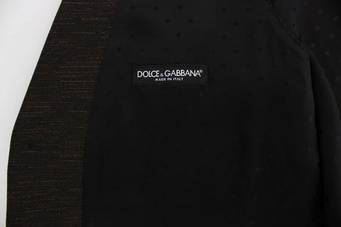 Black wool logo dress gilet vest by Dolce & Gabbana, front view showing tailored fit and subtle brand logo detail.