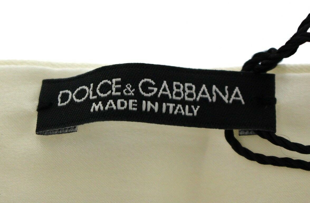 White silk waist cummerbund belt by Dolce & Gabbana, featuring smooth fabric and elegant design for formal wear.
