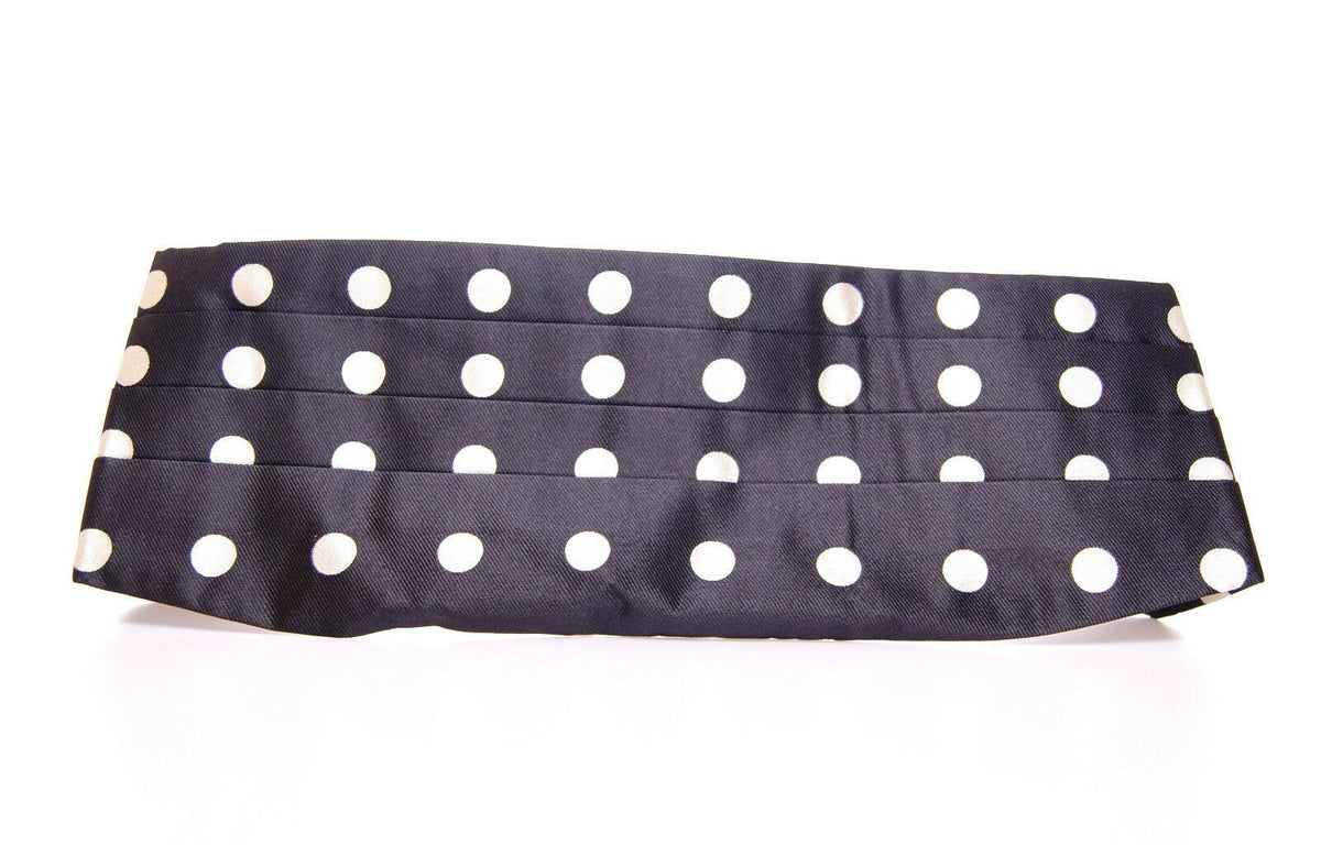 Black Dolce & Gabbana waist smoking tuxedo cummerbund belt with sleek design and satin finish, perfect for formal evening wear.