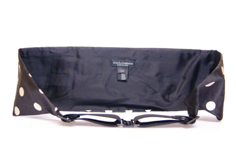Black waist smoking tuxedo cummerbund belt by Dolce & Gabbana, featuring smooth fabric and elegant design for formal wear.