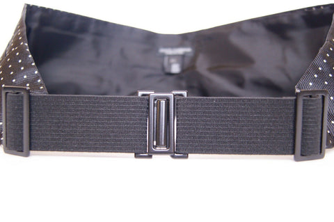 Black waist smoking tuxedo cummerbund belt by Dolce & Gabbana, with sleek fabric and elegant design for formal wear.