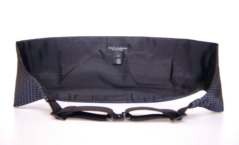 Blue waist smoking tuxedo cummerbund belt by Dolce & Gabbana, featuring sleek satin fabric and elegant design.