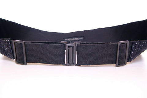 Blue waist smoking tuxedo cummerbund belt by Dolce & Gabbana, showing the smooth fabric and elegant design.