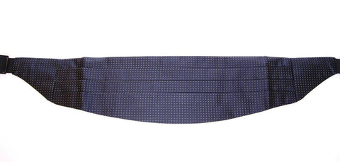 Blue waist smoking tuxedo cummerbund belt by Dolce & Gabbana, featuring sleek fabric and elegant design for formal wear.