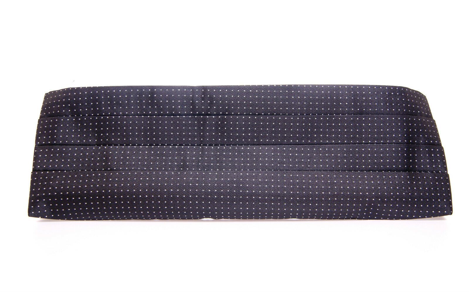 Black waist smoking tuxedo cummerbund belt by Dolce & Gabbana, shown on a model, with sleek satin finish and adjustable fit.