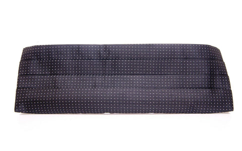 Black waist smoking tuxedo cummerbund belt by Dolce & Gabbana, shown on a model, with sleek satin finish and adjustable fit.