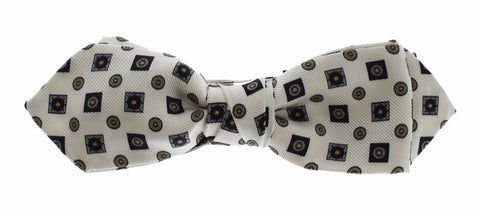 Elegant white silk bowtie and leather men's belt by Dolce & Gabbana in a gift box, stylish accessories for formal occasions.