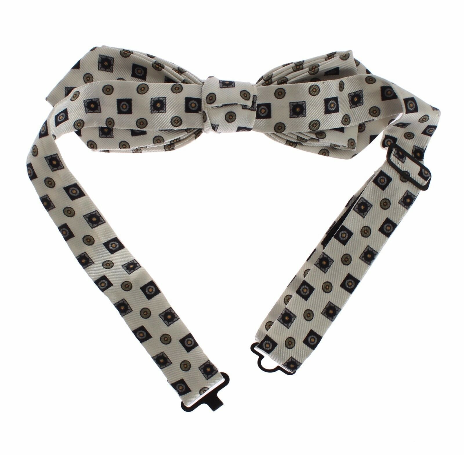 White silk bowtie and leather men's belt from Dolce & Gabbana in a gift box, featuring elegant accessories for formal wear.