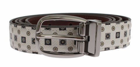 White silk bowtie and leather men's belt from Dolce & Gabbana in a gift box, stylish accessories for formal occasions.