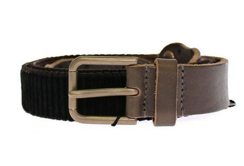 Brown leather Dolce & Gabbana logo belt with sleek design and adjustable buckle, featuring the brand’s signature style.