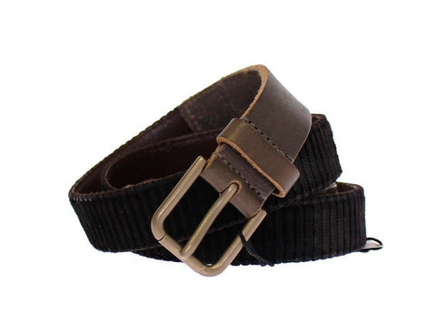 Brown leather Dolce & Gabbana logo belt with sleek design and metal buckle, ideal for stylish waist accessory.