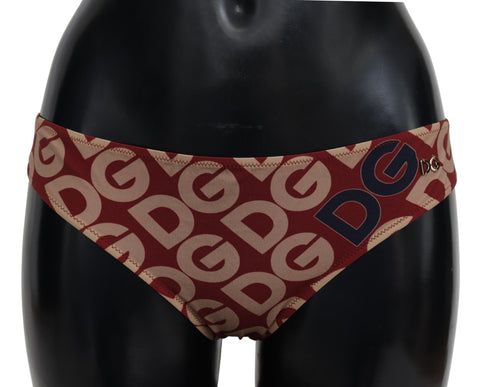 Multicolor Dolce & Gabbana logo print bikini swimsuit with bottom beachwear, featuring vibrant, multicolored designs and classic branding.