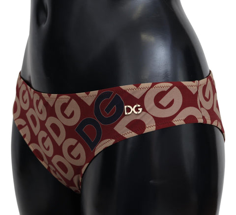 Multicolor Dolce & Gabbana logo print bikini swimsuit with bottom beachwear, featuring vibrant colors and stylish design.