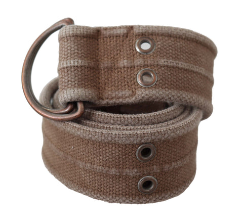 Beige leather Dolce & Gabbana logo buckle belt sling with adjustable Cintura style and stylish design.