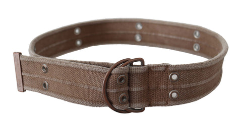 Beige leather logo belt sling with buckle from Dolce & Gabbana, featuring a sleek design and brand signature on the strap.
