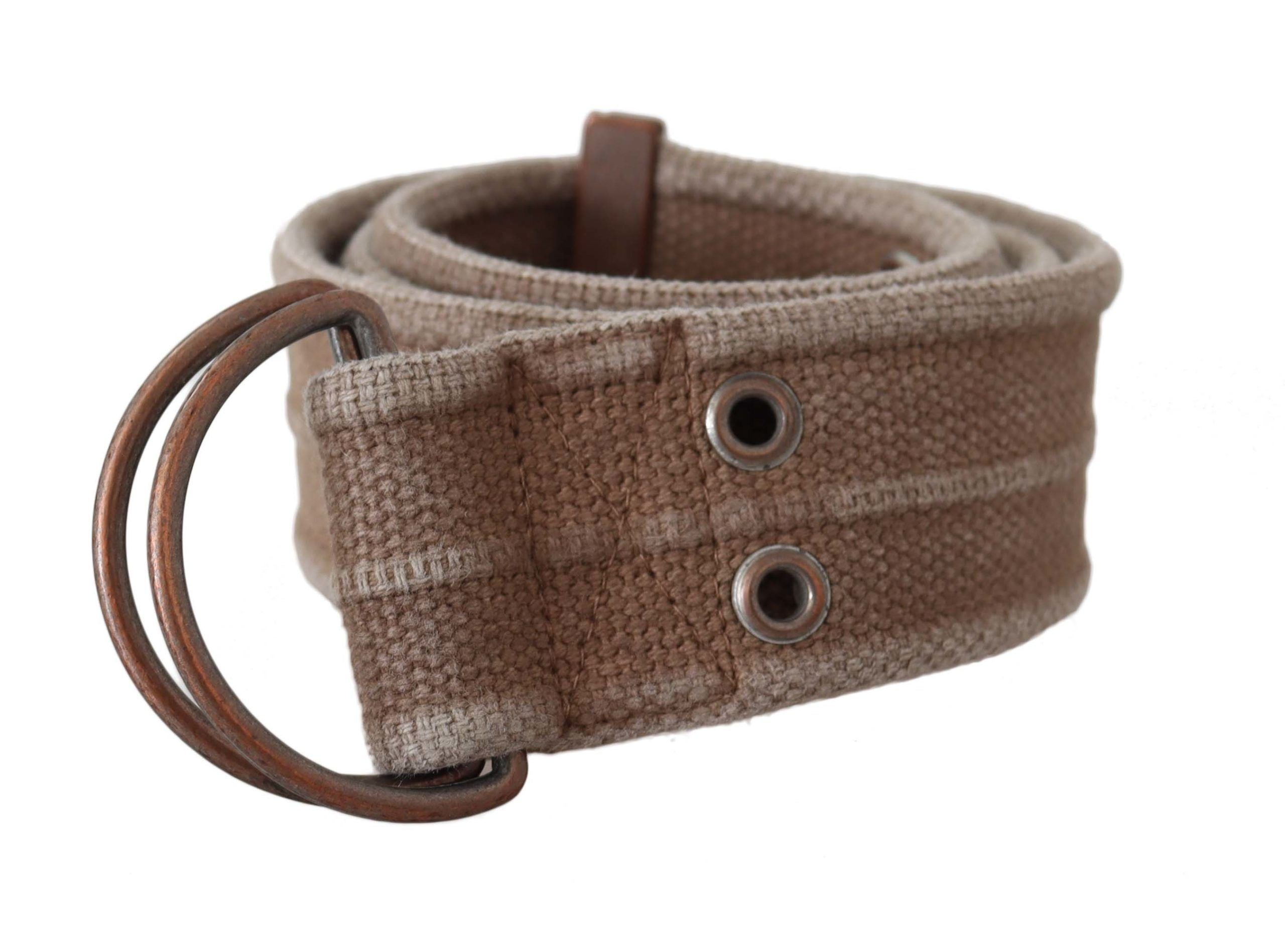 Beige Dolce & Gabbana leather logo belt sling with buckle, casual accessory featuring brand signature design.