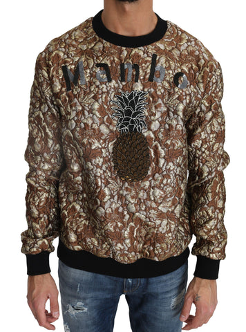 Multicolor MAMBO Jacquard Pineapple Dolce & Gabbana pullover sweater with vibrant pineapple pattern and intricate jacquard design.