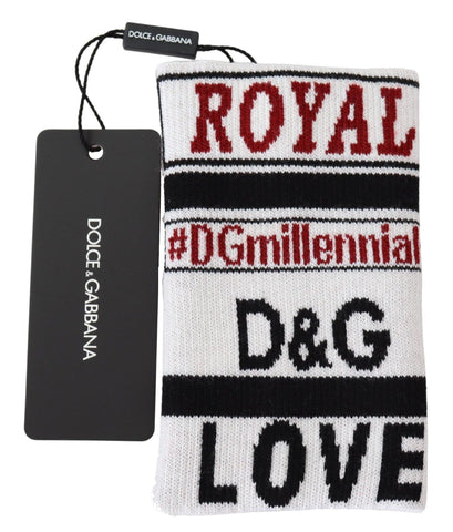 Multicolor wool knit D&G Love wristband wrap with vibrant pattern and adjustable design, crafted by Dolce & Gabbana.