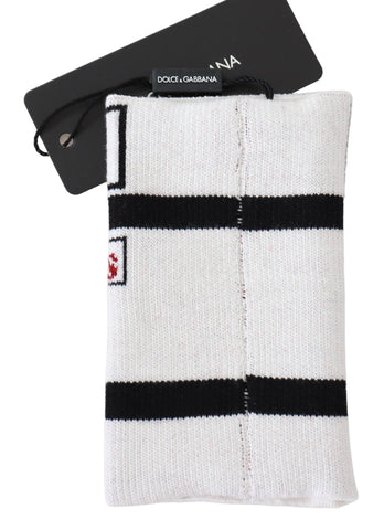 Multicolor wool knit D&G Love wristband wrap featuring vibrant patterns and soft texture, stylish accessory for fashion enthusiasts.