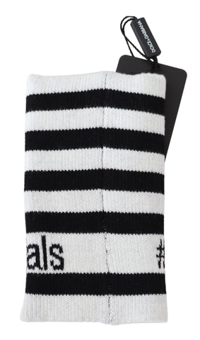 Black and white wool wristband wrap from Dolce & Gabbana DGMillennials collection, featuring a stylish and textured design.