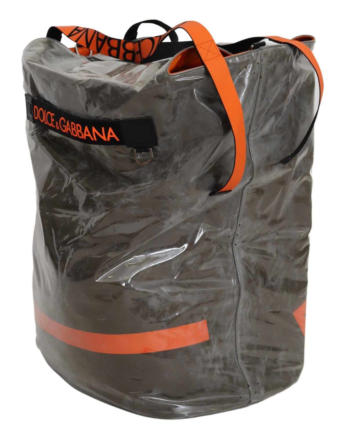 Green cotton tote bag for men by Dolce & Gabbana, large fabric shopping bag with sturdy handles and simple design.