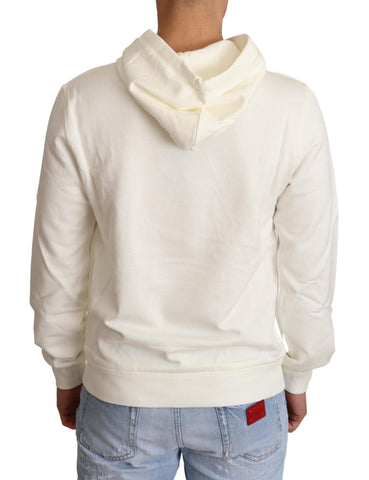 White King Caesar cotton hooded sweater by Dolce & Gabbana, featuring a casual fit with a hood and soft cotton fabric.