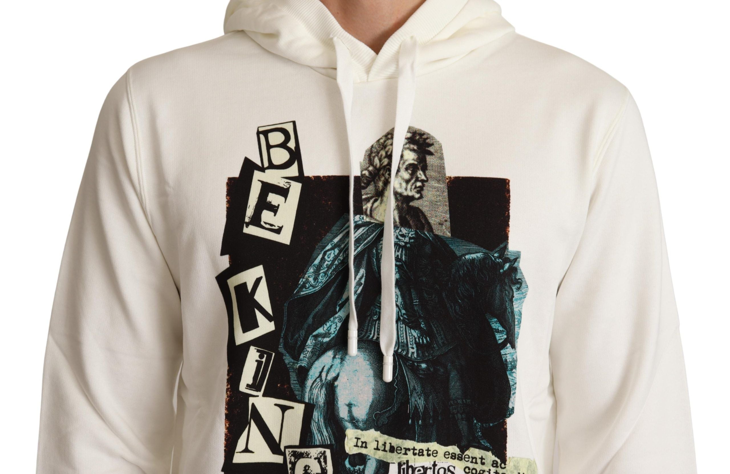 White King Caesar cotton hooded sweater by Dolce & Gabbana, featuring a cozy hood and classic fit.