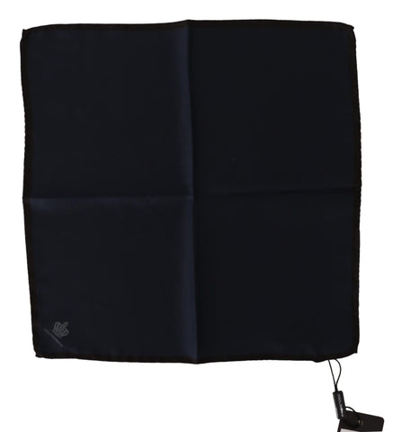 Black square silk handkerchief scarf by Dolce & Gabbana, featuring a smooth, luxurious fabric with subtle sheen and classic design.