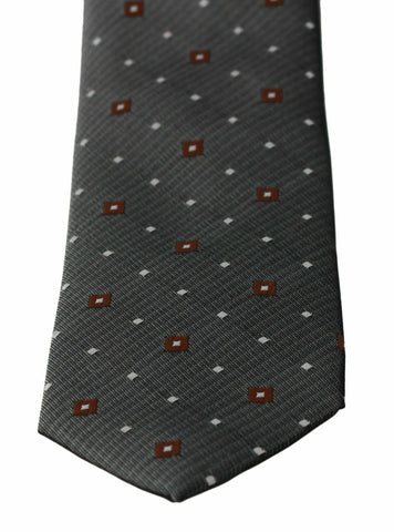 Gray patterned classic men's slim Necktie by Dolce & Gabbana, featuring a sophisticated design for formal wear.