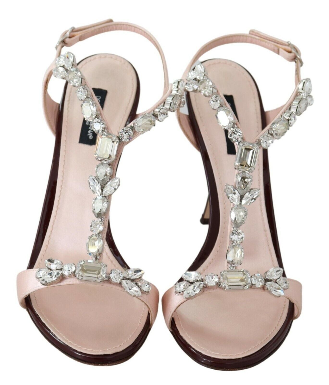 Pink crystal-embellished Keira sandals by Dolce & Gabbana featuring strappy heels and a stylish design.