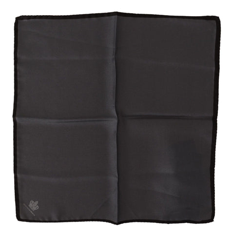 Gray 100% silk square handkerchief by Dolce & Gabbana, featuring smooth fabric and classic design.