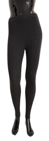 Gray Dolce & Gabbana 100% cashmere tights or stocking socks displayed on a model, showcasing soft, luxurious material and classic style.