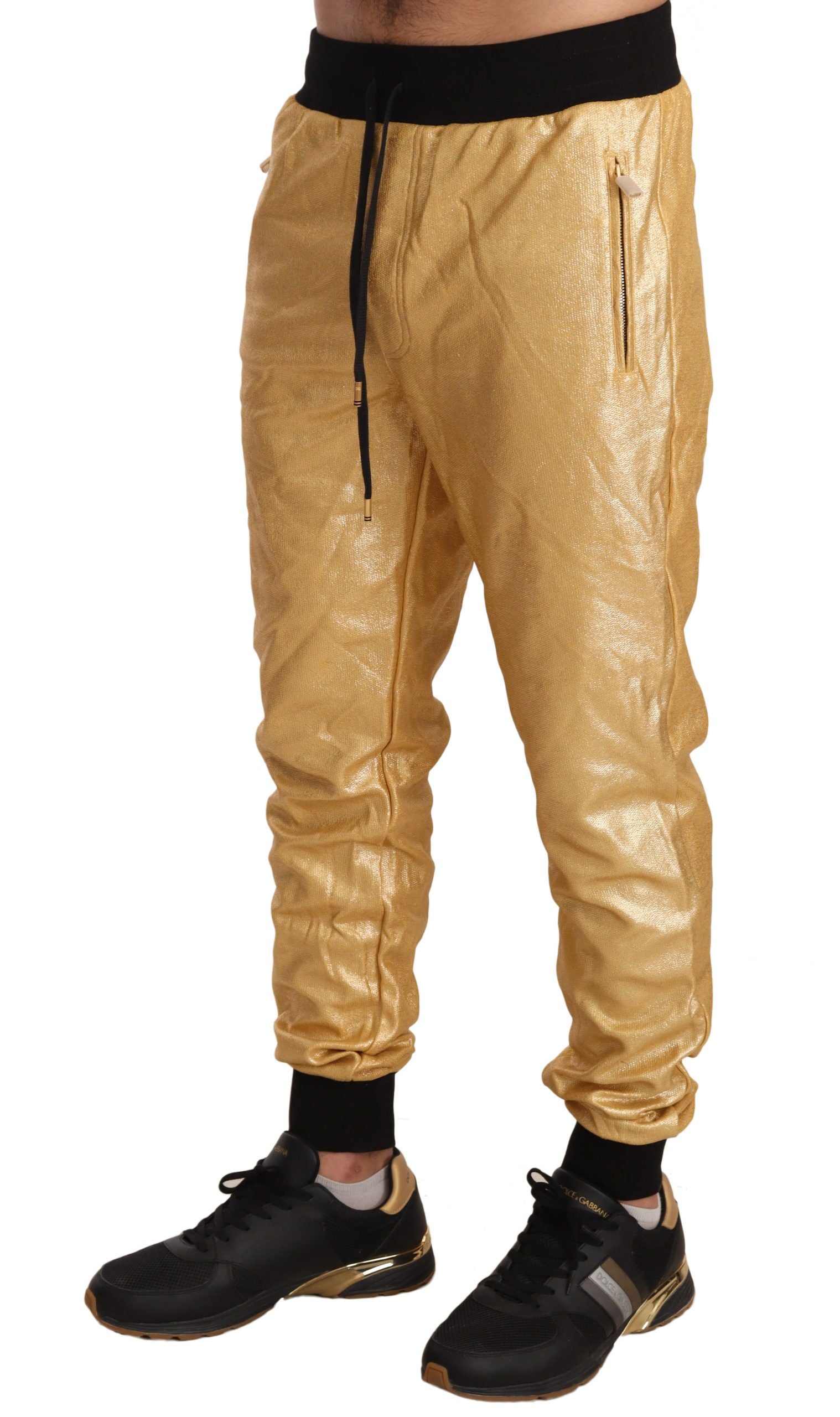 Gold Pig Of The Year cotton trousers by Dolce & Gabbana, featuring a relaxed fit and stylish design.
