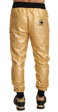 Gold Pig Of The Year cotton trousers by Dolce & Gabbana, featuring a relaxed fit and stylish design.