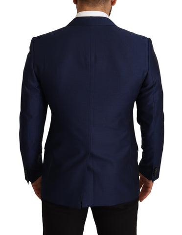Navy blue slim fit Martini blazer by Dolce & Gabbana, tailored jacket with sleek design and classic lapel for men.