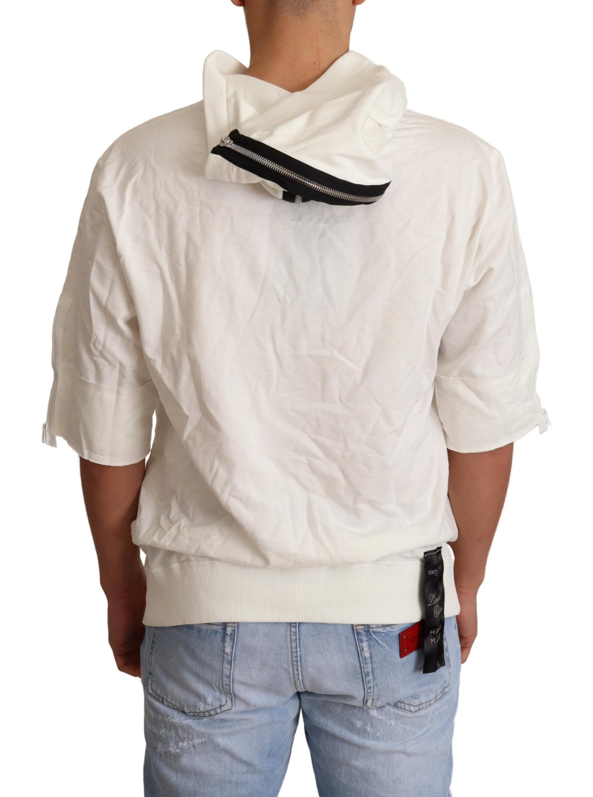 White hooded sweater by Dolce & Gabbana, limited edition, showcasing a cozy fit with a hood and stylish design.