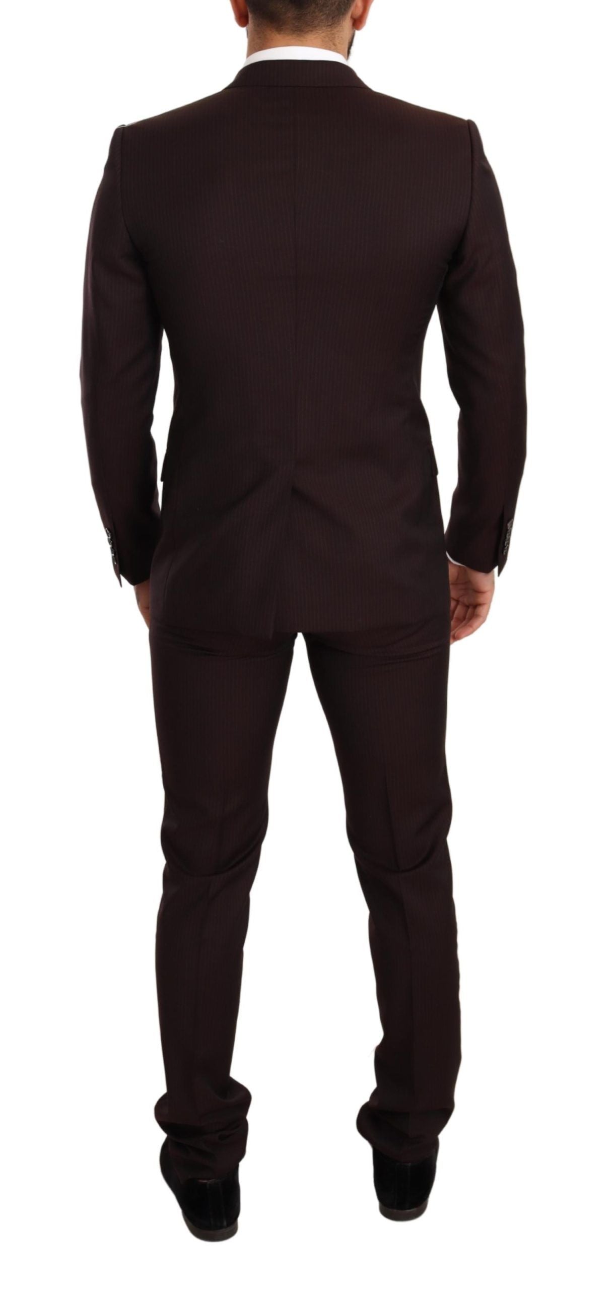 Dolce & Gabbana Bordeaux wool Martini slim fit suit, tailored men's formal suit with classic lapel and sleek design.