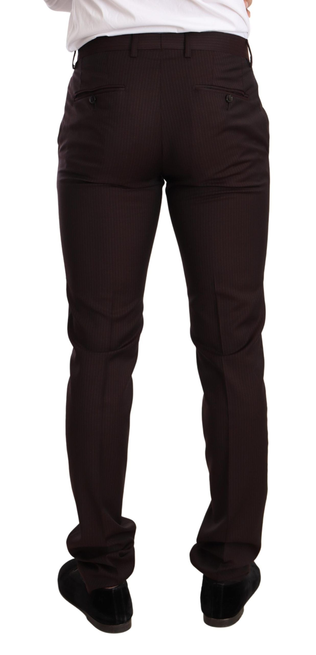 Bordeaux wool Martini slim fit suit by Dolce & Gabbana, tailored with a modern, sharp silhouette and classic lapel design.