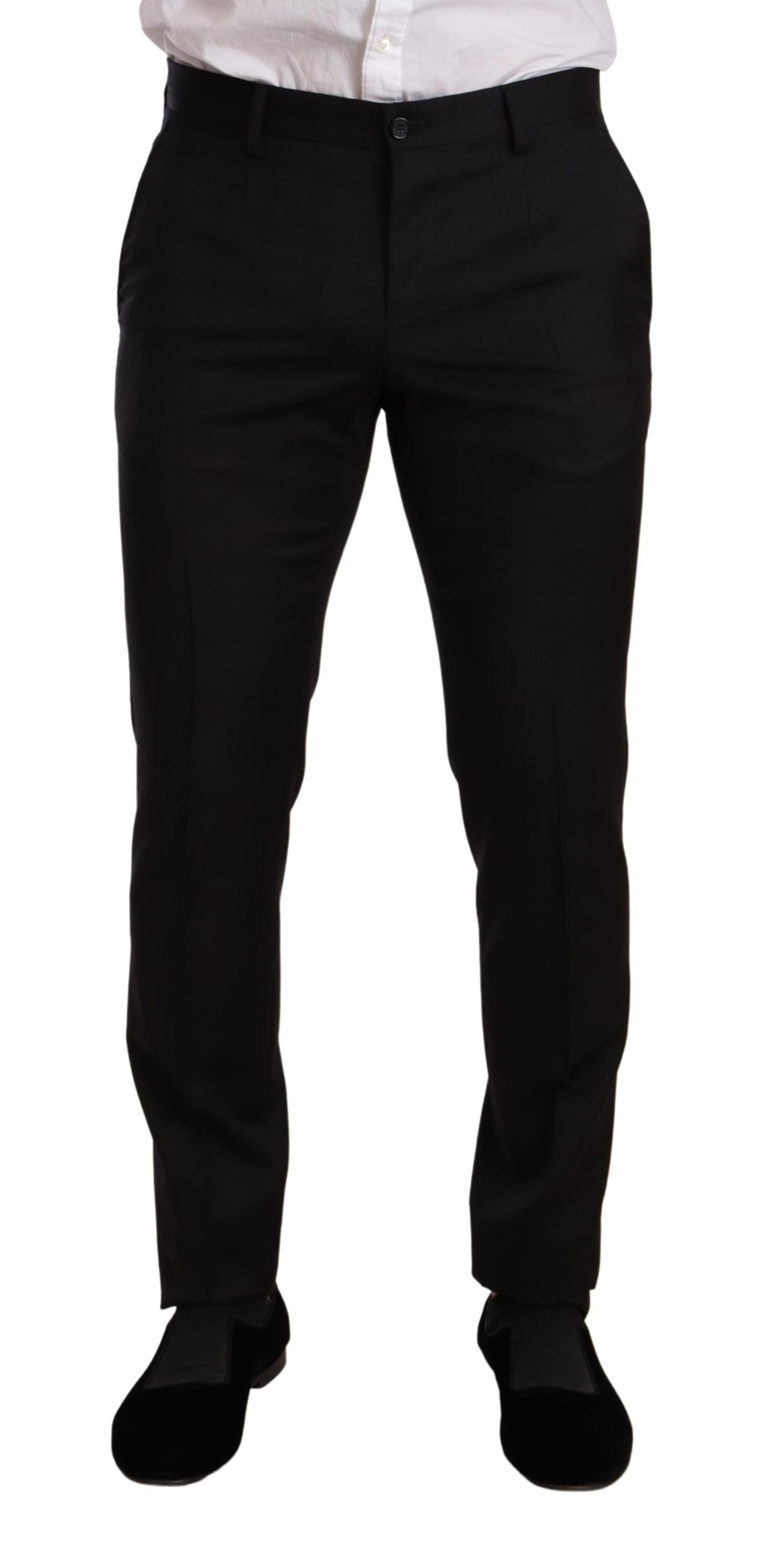 Black check Dolce & Gabbana Martini slim fit 2-piece suit, tailored blazer and trousers, formal men's fashion ensemble.